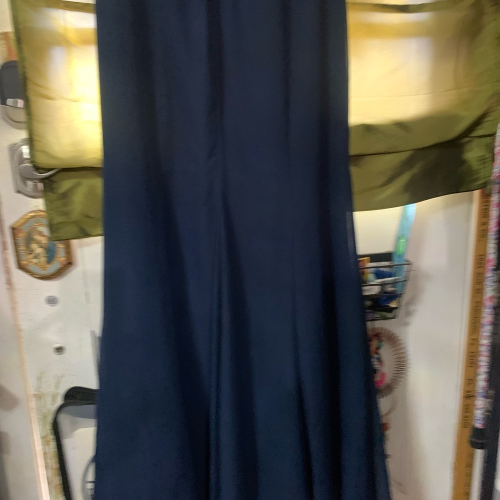 Da Vinci sz14 White Lace & Navy Chiffon Mermaid Bridesmaids Dress Floor Length - Picture 8 of 13